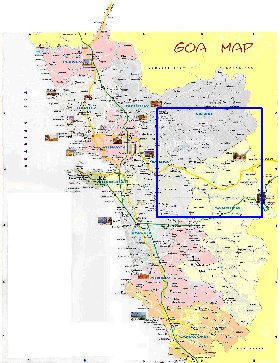 Administratives carte de Goa en anglais