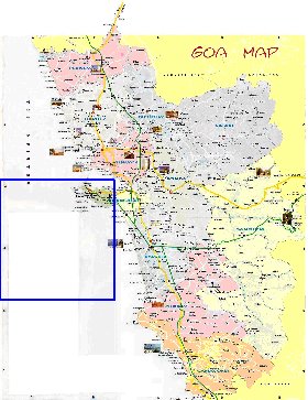 Administrativa mapa de Goa em ingles