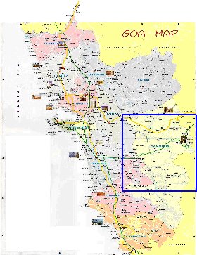 Administratives carte de Goa en anglais