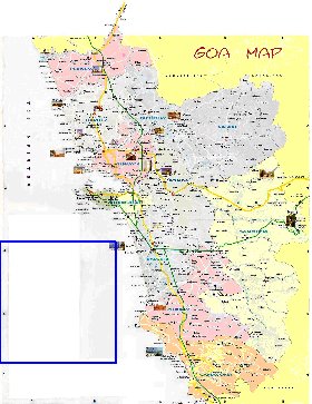 Administrativa mapa de Goa em ingles