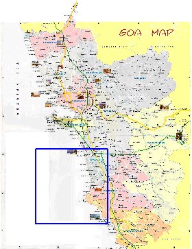 Administratives carte de Goa en anglais