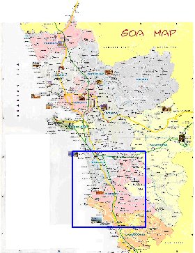 Administratives carte de Goa en anglais