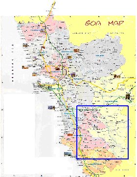 Administratives carte de Goa en anglais