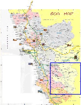 Administrativa mapa de Goa em ingles