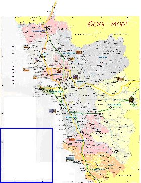 Administrativa mapa de Goa em ingles