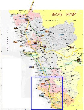 Administratives carte de Goa en anglais