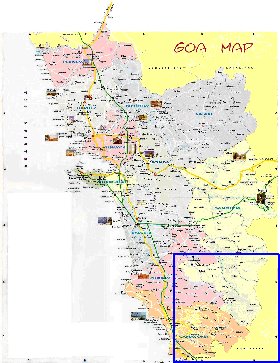 Administratives carte de Goa en anglais