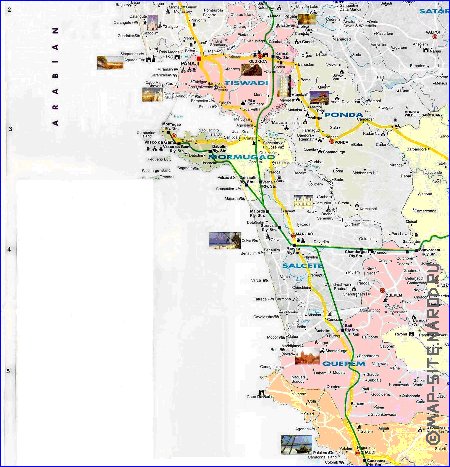 Administrativa mapa de Goa em ingles