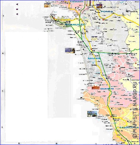 Administrativa mapa de Goa em ingles