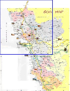 Administrativa mapa de Goa em ingles