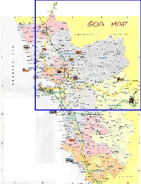 Administrativa mapa de Goa em ingles