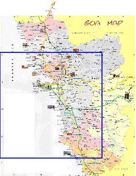 Administrativa mapa de Goa em ingles