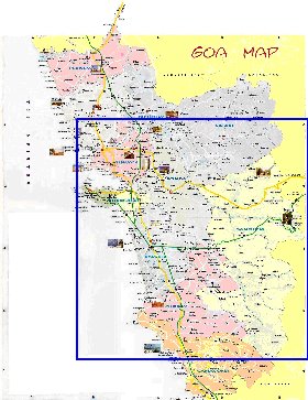 Administratives carte de Goa en anglais