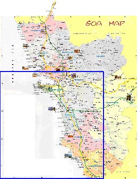 Administrativa mapa de Goa em ingles