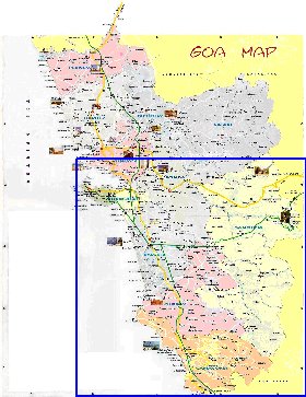 Administrativa mapa de Goa em ingles