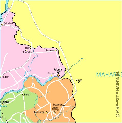 Administrativa mapa de Goa