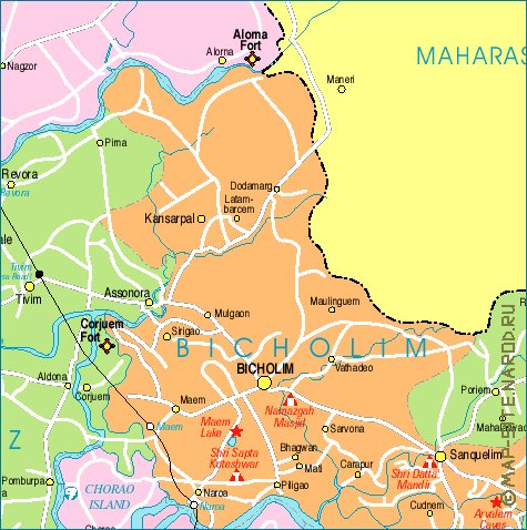 Administrativa mapa de Goa