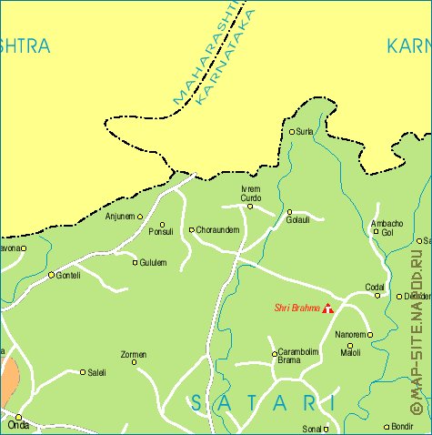 Administrativa mapa de Goa