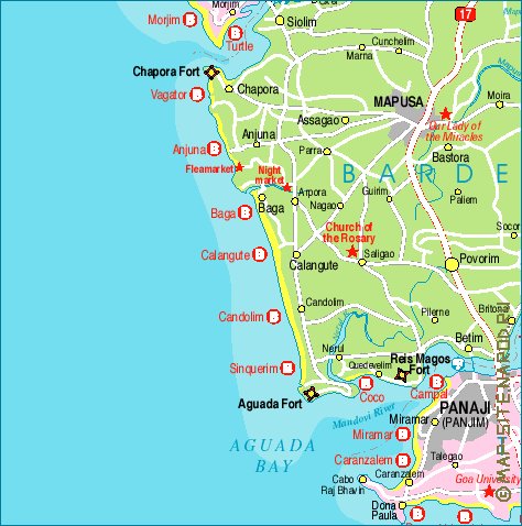 Administrativa mapa de Goa