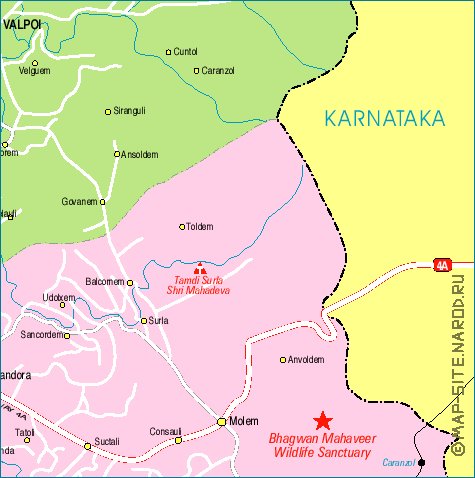 Administrativa mapa de Goa