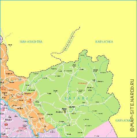 Administrativa mapa de Goa