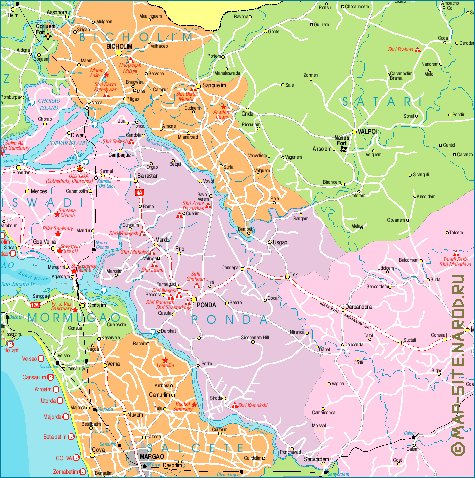 Administrativa mapa de Goa