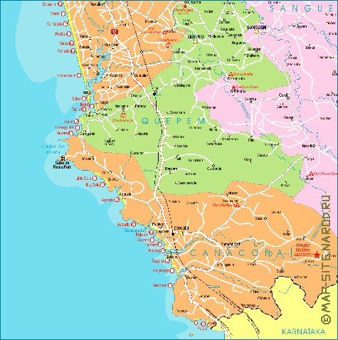 Administrativa mapa de Goa