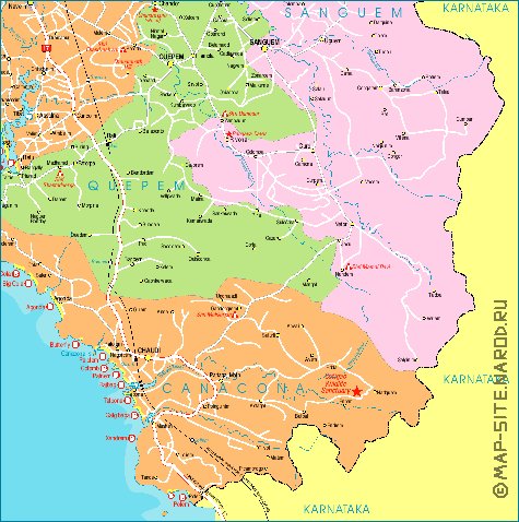 Administrativa mapa de Goa