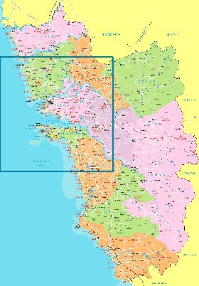 Administrativa mapa de Goa