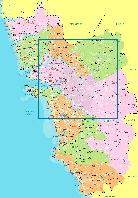 Administrativa mapa de Goa