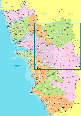 Administrativa mapa de Goa