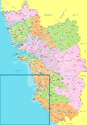 Administrativa mapa de Goa