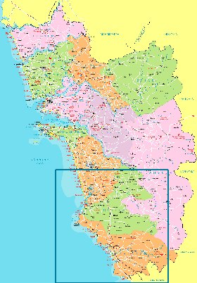 Administrativa mapa de Goa