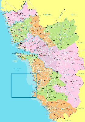 Administrativa mapa de Goa