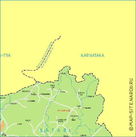 Administrativa mapa de Goa