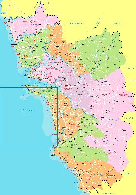 Administrativa mapa de Goa