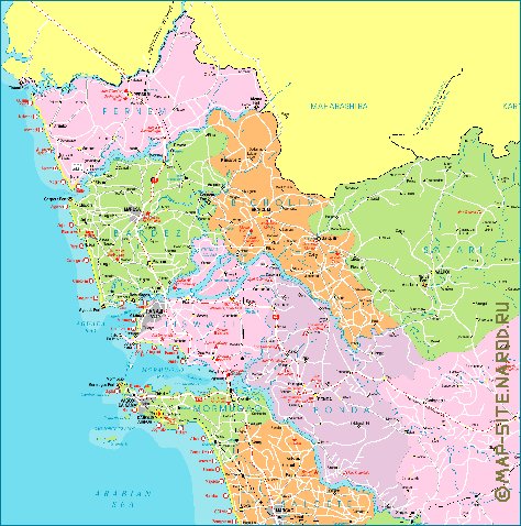 Administrativa mapa de Goa