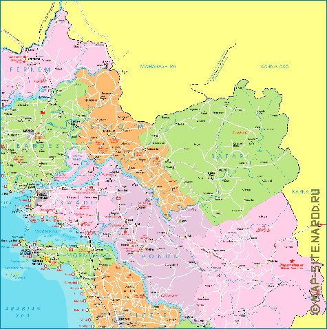 Administrativa mapa de Goa