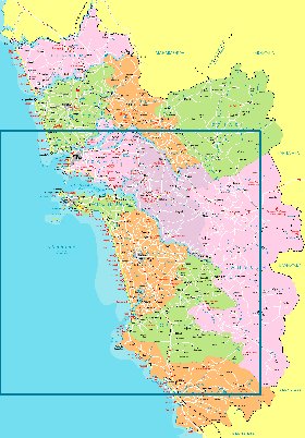 Administratives carte de Goa