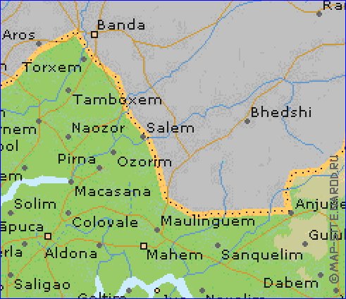 carte de Goa en anglais