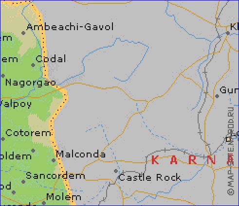 mapa de Goa em ingles