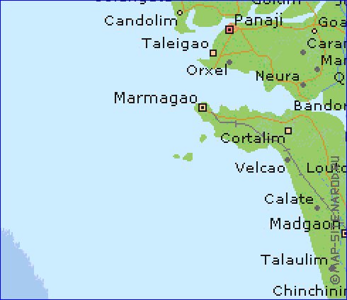 mapa de Goa em ingles