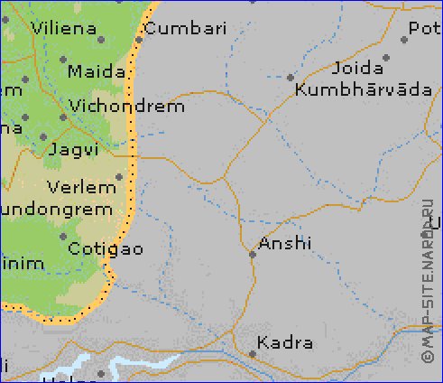 mapa de Goa em ingles