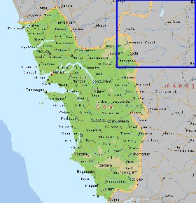 mapa de Goa em ingles