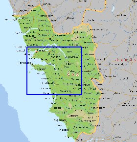 mapa de Goa em ingles