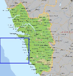 mapa de Goa em ingles