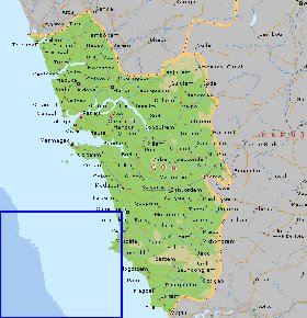 mapa de Goa em ingles