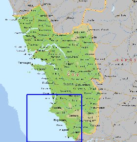 mapa de Goa em ingles