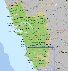 mapa de Goa em ingles