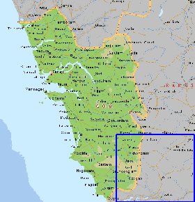 mapa de Goa em ingles